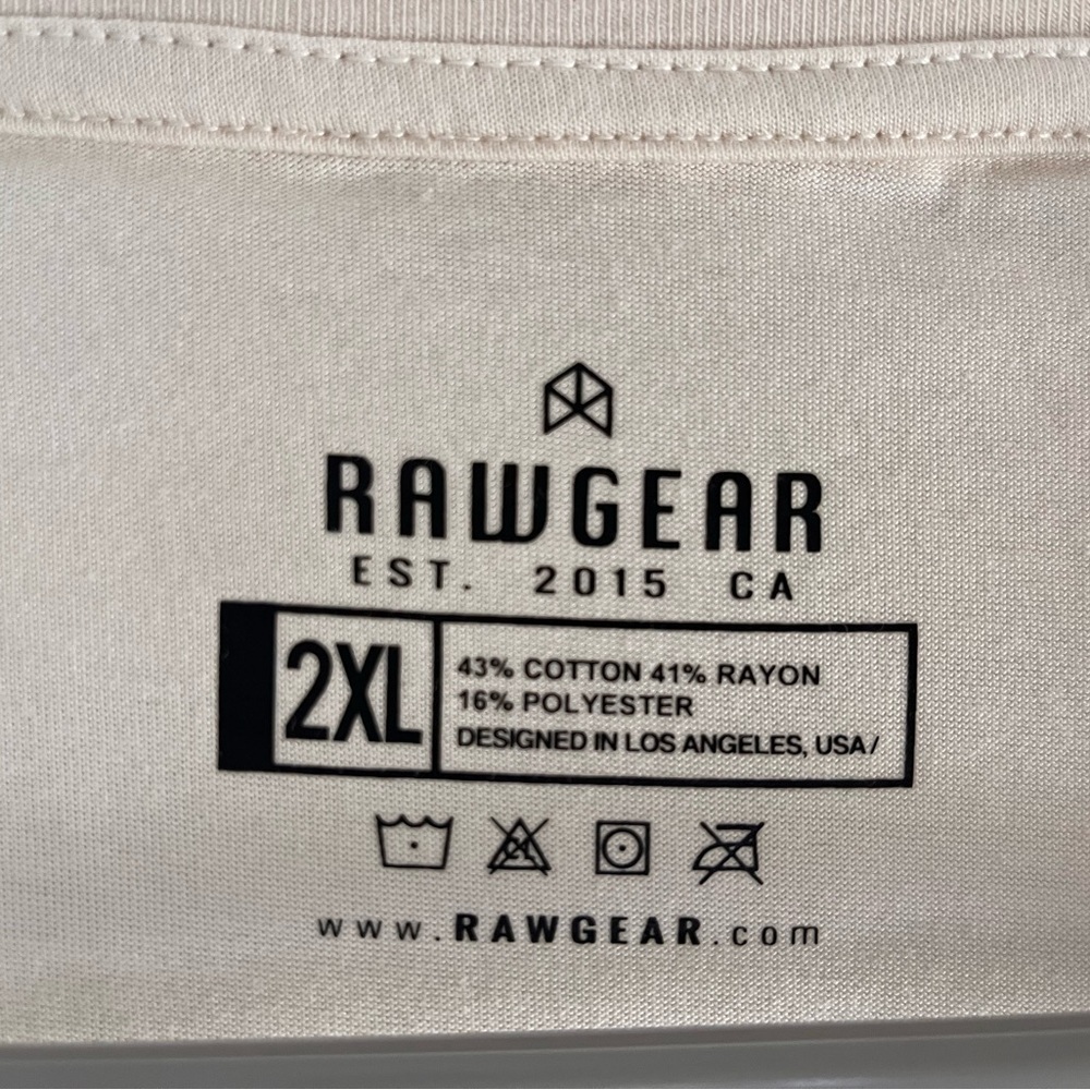 NWT Rawgear Off-white Crop Top T-shirt Size XXL Oversized- Cute! - Picture 3 of 4